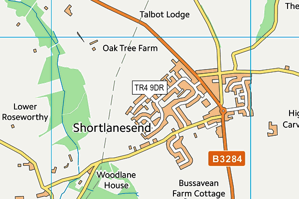 TR4 9DR map - OS VectorMap District (Ordnance Survey)