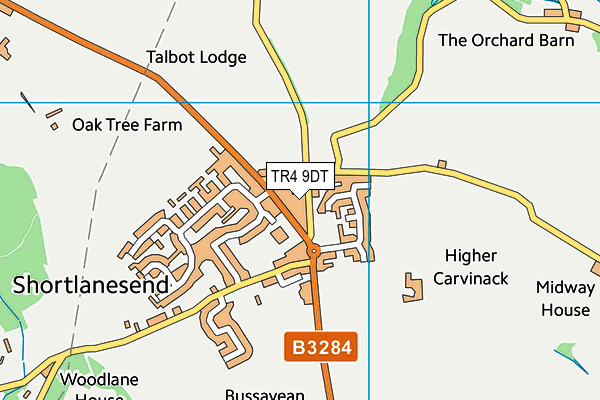 TR4 9DT map - OS VectorMap District (Ordnance Survey)