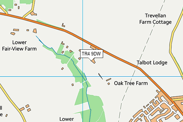 TR4 9DW map - OS VectorMap District (Ordnance Survey)