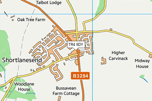 TR4 9DY map - OS VectorMap District (Ordnance Survey)