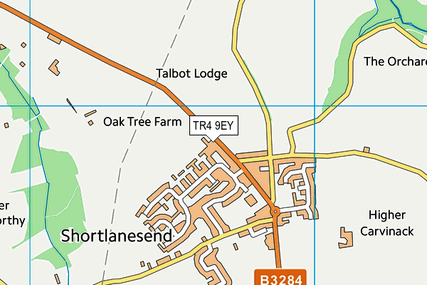 TR4 9EY map - OS VectorMap District (Ordnance Survey)