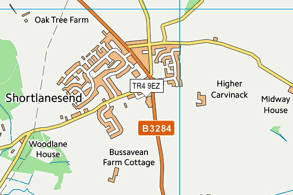 TR4 9EZ map - OS VectorMap District (Ordnance Survey)