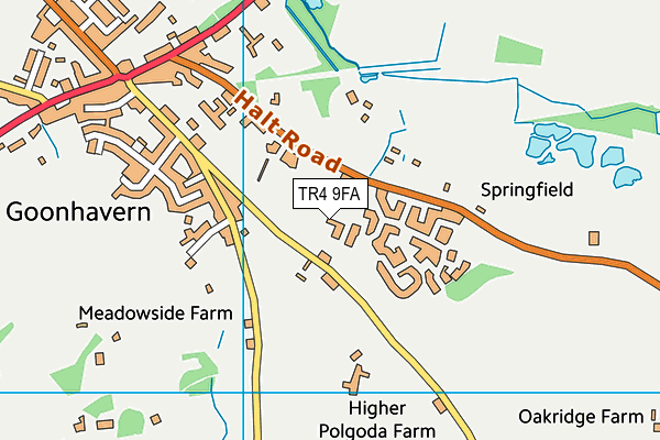 TR4 9FA map - OS VectorMap District (Ordnance Survey)