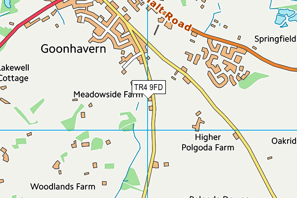 TR4 9FD map - OS VectorMap District (Ordnance Survey)