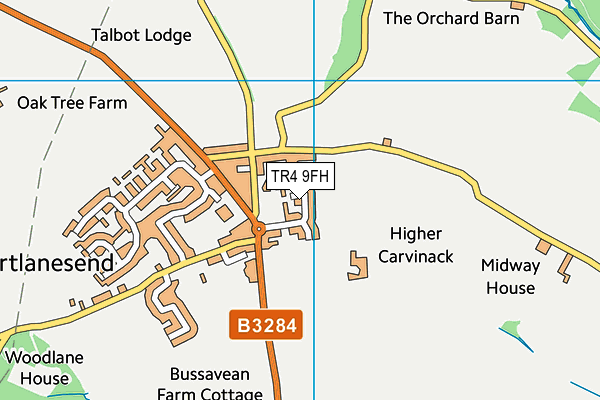 TR4 9FH map - OS VectorMap District (Ordnance Survey)