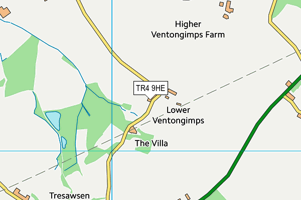 TR4 9HE map - OS VectorMap District (Ordnance Survey)