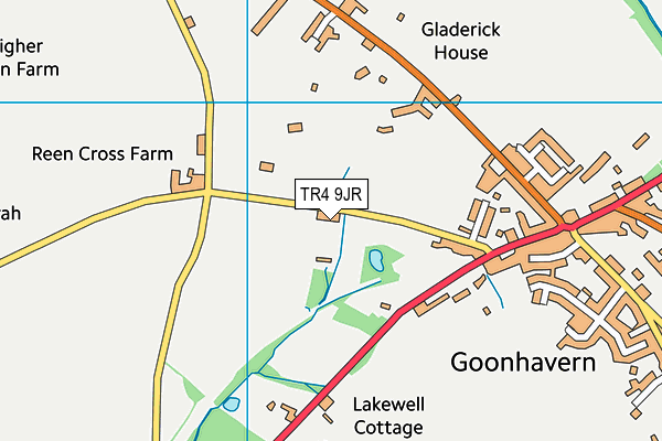 TR4 9JR map - OS VectorMap District (Ordnance Survey)