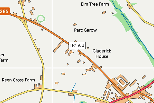 TR4 9JU map - OS VectorMap District (Ordnance Survey)