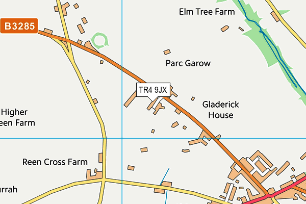 TR4 9JX map - OS VectorMap District (Ordnance Survey)