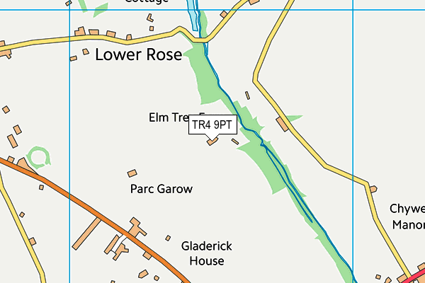 TR4 9PT map - OS VectorMap District (Ordnance Survey)