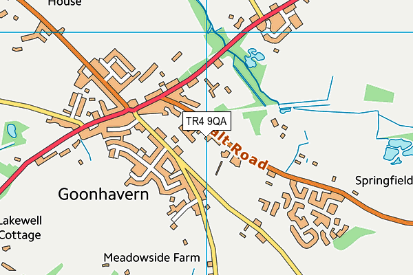 TR4 9QA map - OS VectorMap District (Ordnance Survey)