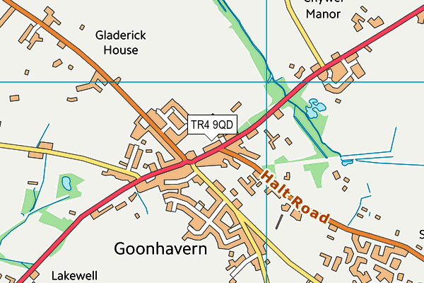 Goonhavern Primary School map (TR4 9QD) - OS VectorMap District (Ordnance Survey)