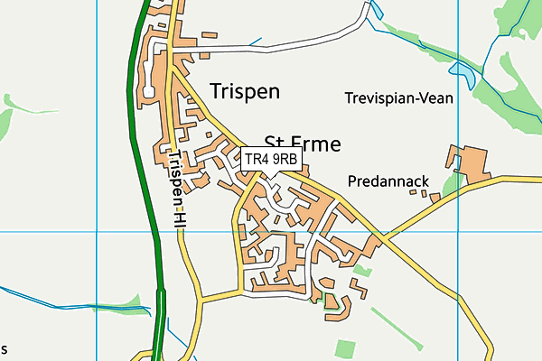 TR4 9RB map - OS VectorMap District (Ordnance Survey)