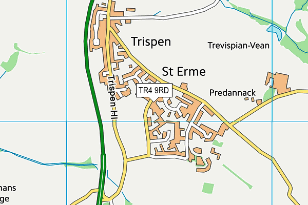 TR4 9RD map - OS VectorMap District (Ordnance Survey)