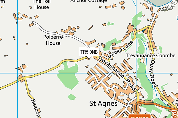 TR5 0NB map - OS VectorMap District (Ordnance Survey)