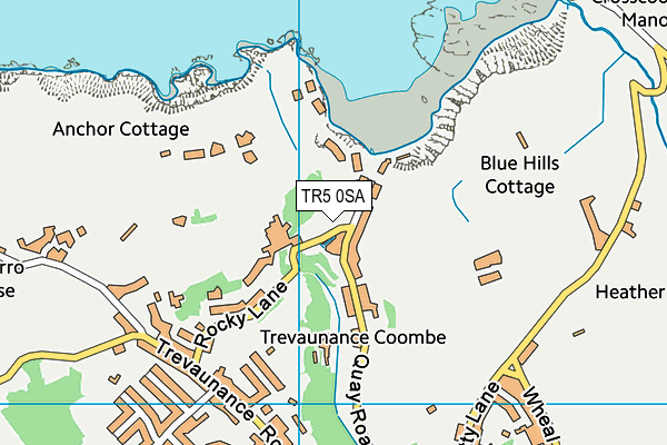 TR5 0SA map - OS VectorMap District (Ordnance Survey)