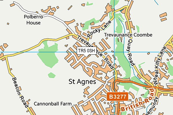 TR5 0SH map - OS VectorMap District (Ordnance Survey)