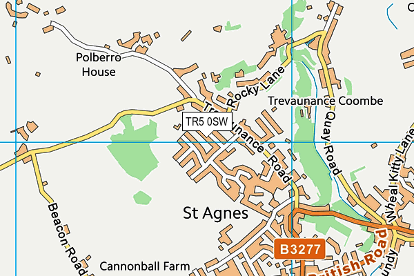 TR5 0SW map - OS VectorMap District (Ordnance Survey)