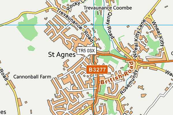 TR5 0SX map - OS VectorMap District (Ordnance Survey)