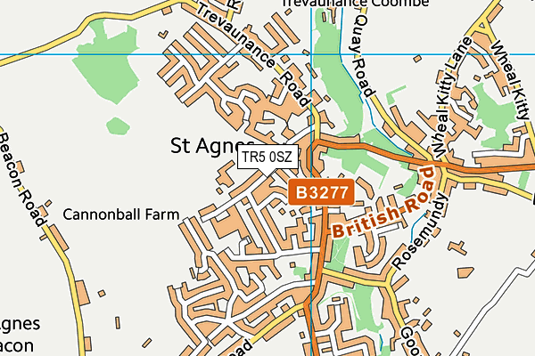 TR5 0SZ map - OS VectorMap District (Ordnance Survey)