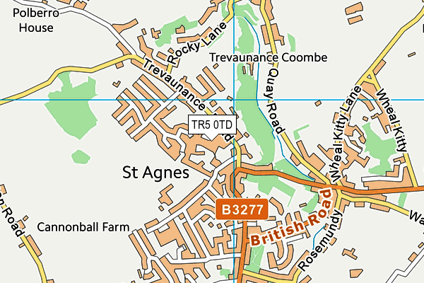 TR5 0TD map - OS VectorMap District (Ordnance Survey)