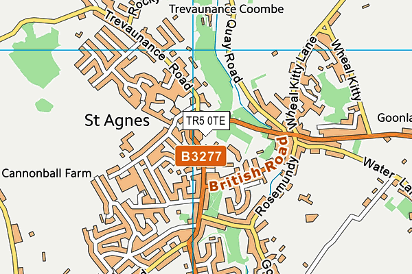 TR5 0TE map - OS VectorMap District (Ordnance Survey)