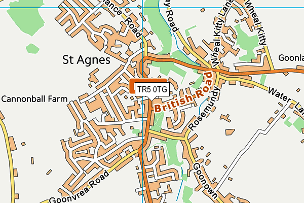 TR5 0TG map - OS VectorMap District (Ordnance Survey)