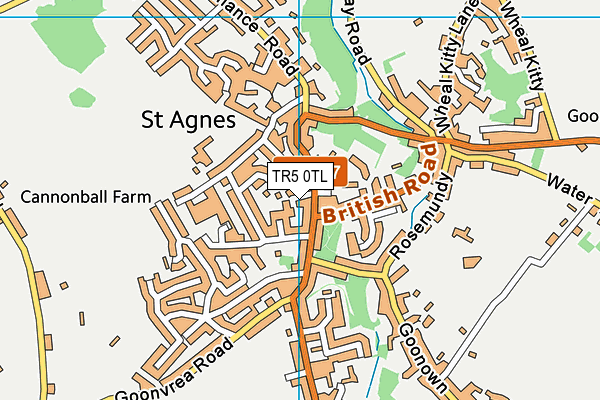 TR5 0TL map - OS VectorMap District (Ordnance Survey)