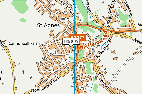TR5 0TW map - OS VectorMap District (Ordnance Survey)