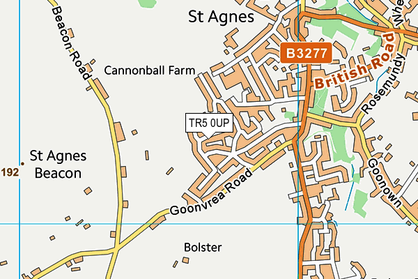 TR5 0UP map - OS VectorMap District (Ordnance Survey)