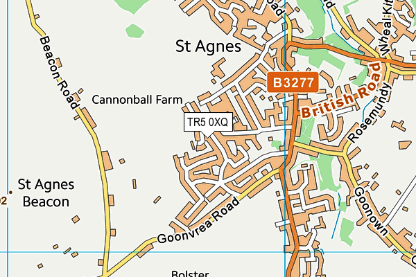 TR5 0XQ map - OS VectorMap District (Ordnance Survey)