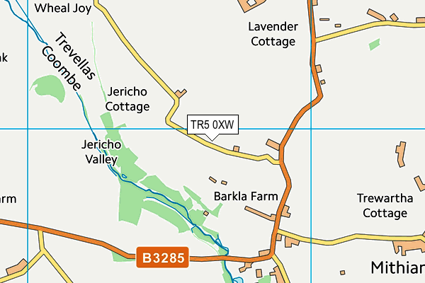 TR5 0XW map - OS VectorMap District (Ordnance Survey)