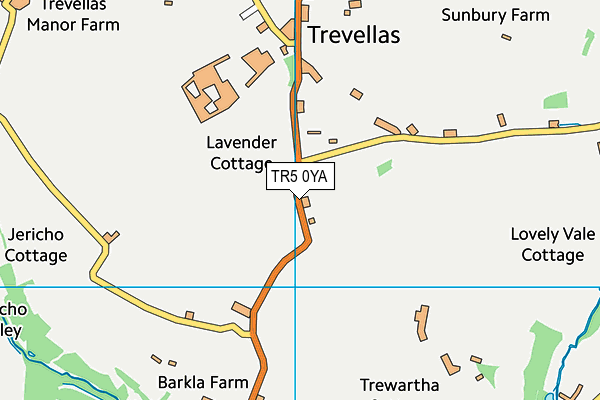 TR5 0YA map - OS VectorMap District (Ordnance Survey)