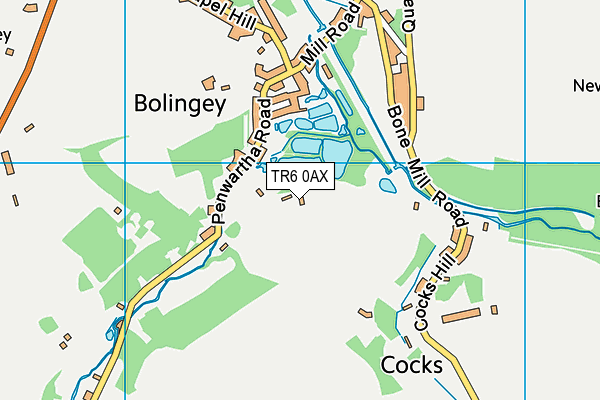TR6 0AX map - OS VectorMap District (Ordnance Survey)