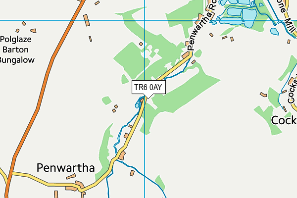 TR6 0AY map - OS VectorMap District (Ordnance Survey)