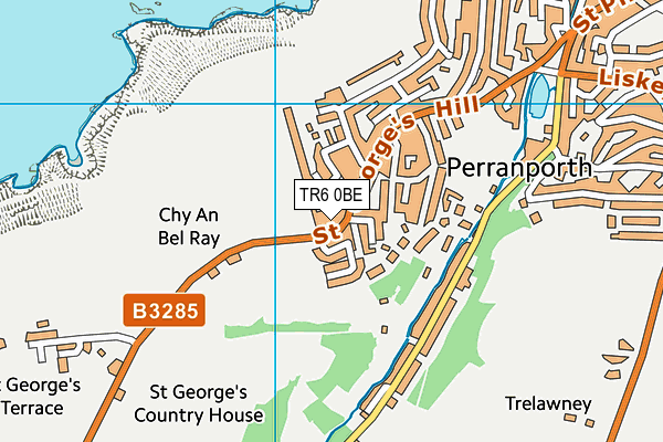 TR6 0BE map - OS VectorMap District (Ordnance Survey)
