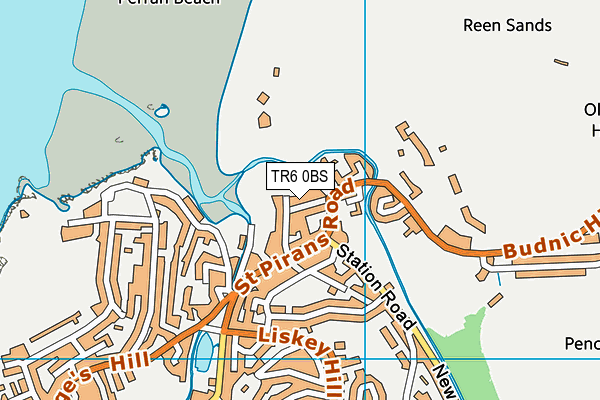 TR6 0BS map - OS VectorMap District (Ordnance Survey)