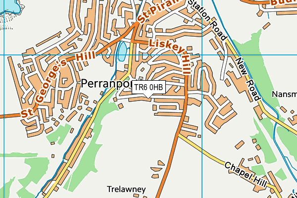 TR6 0HB map - OS VectorMap District (Ordnance Survey)