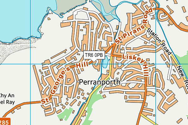 TR6 0PB map - OS VectorMap District (Ordnance Survey)