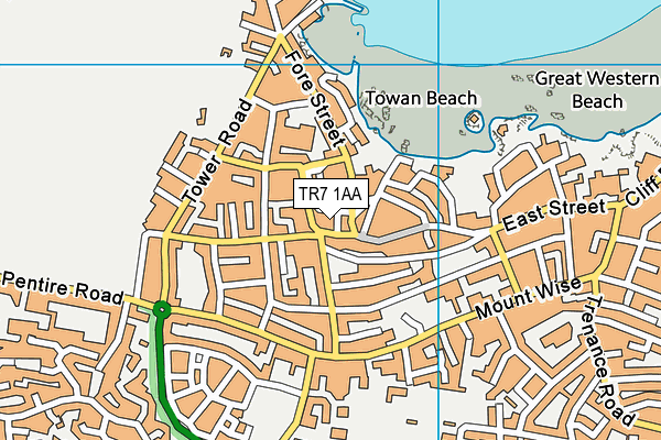 TR7 1AA map - OS VectorMap District (Ordnance Survey)