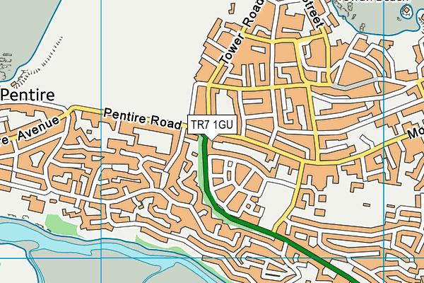 TR7 1GU map - OS VectorMap District (Ordnance Survey)