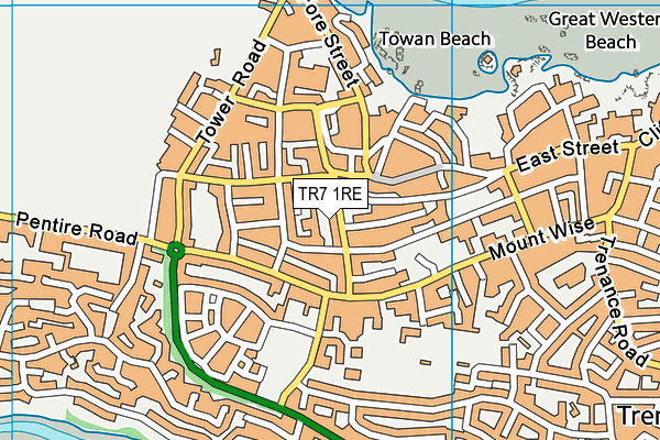 TR7 1RE map - OS VectorMap District (Ordnance Survey)