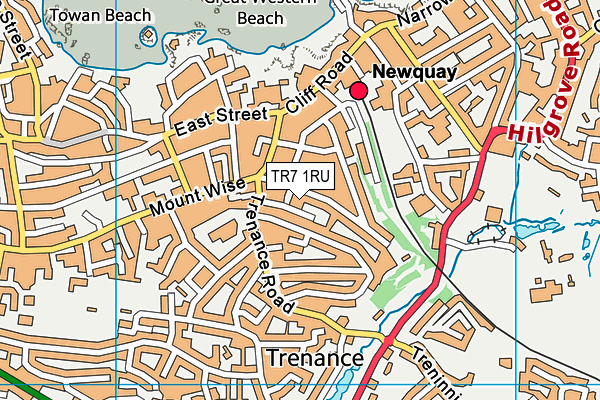 TR7 1RU map - OS VectorMap District (Ordnance Survey)