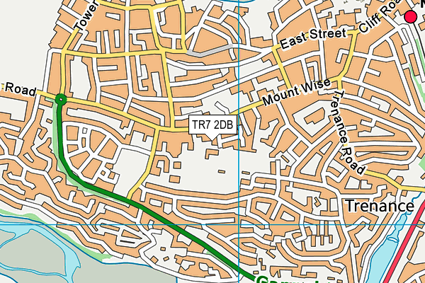 TR7 2DB map - OS VectorMap District (Ordnance Survey)