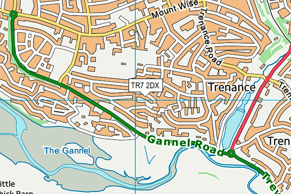 TR7 2DX map - OS VectorMap District (Ordnance Survey)
