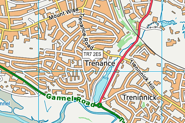 TR7 2ES map - OS VectorMap District (Ordnance Survey)