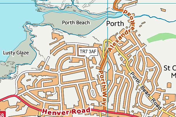 TR7 3AF map - OS VectorMap District (Ordnance Survey)