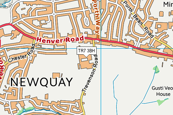 Newquay Tretherras map (TR7 3BH) - OS VectorMap District (Ordnance Survey)