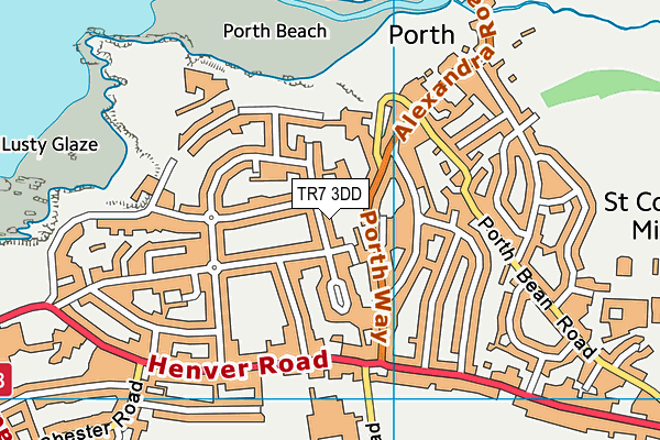 TR7 3DD map - OS VectorMap District (Ordnance Survey)