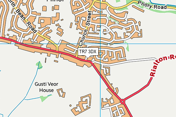TR7 3DX map - OS VectorMap District (Ordnance Survey)